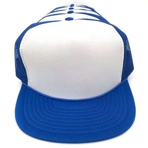 Nissin Foam Blank Front Flat Bill Trucker Hat Lot